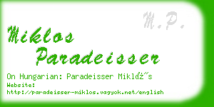 miklos paradeisser business card